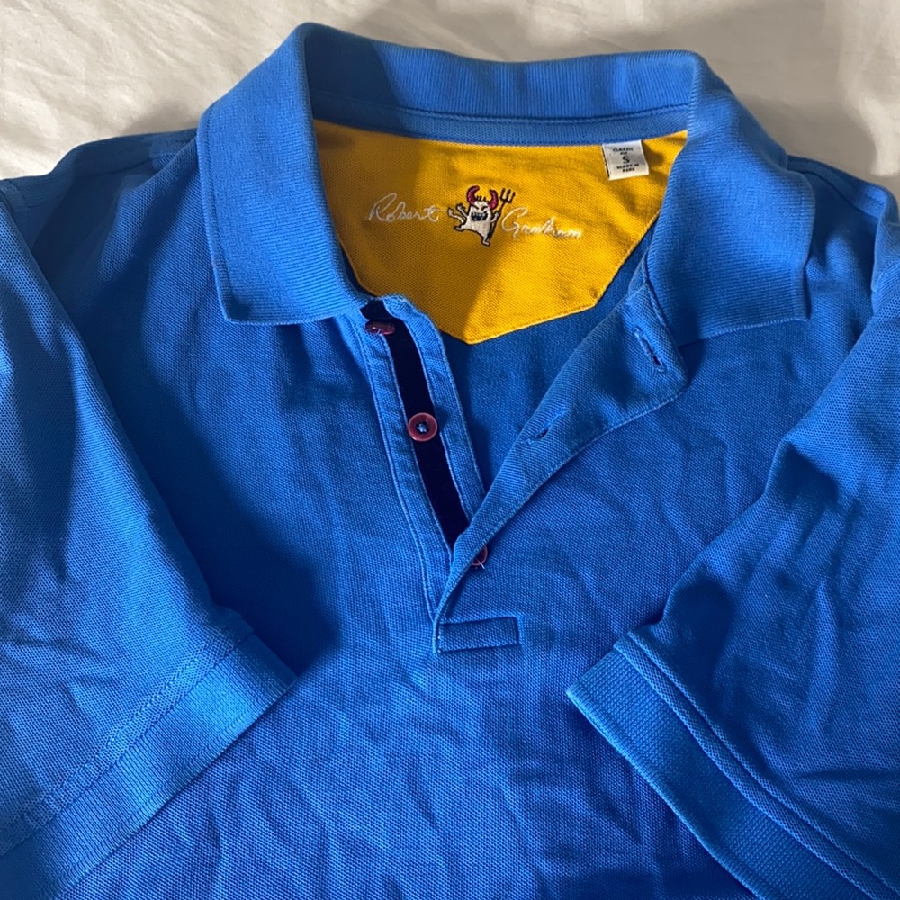 Men’s Robert graham small short sleeved blue polo